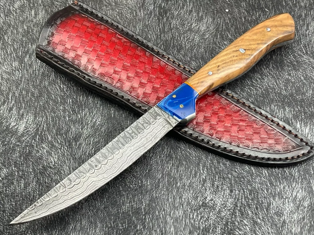 Custom handmade 11''Damascus steel Hunting Knife Bowie Knife W/Sheath BL-1756
