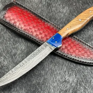 Custom handmade 11''Damascus steel Hunting Knife Bowie Knife W/Sheath BL-1756